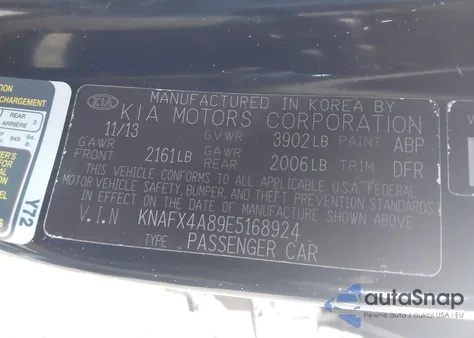 2014 Kia Forte Ex z USA, uszkodzony, nr VIN KNAFX4A89E5168924